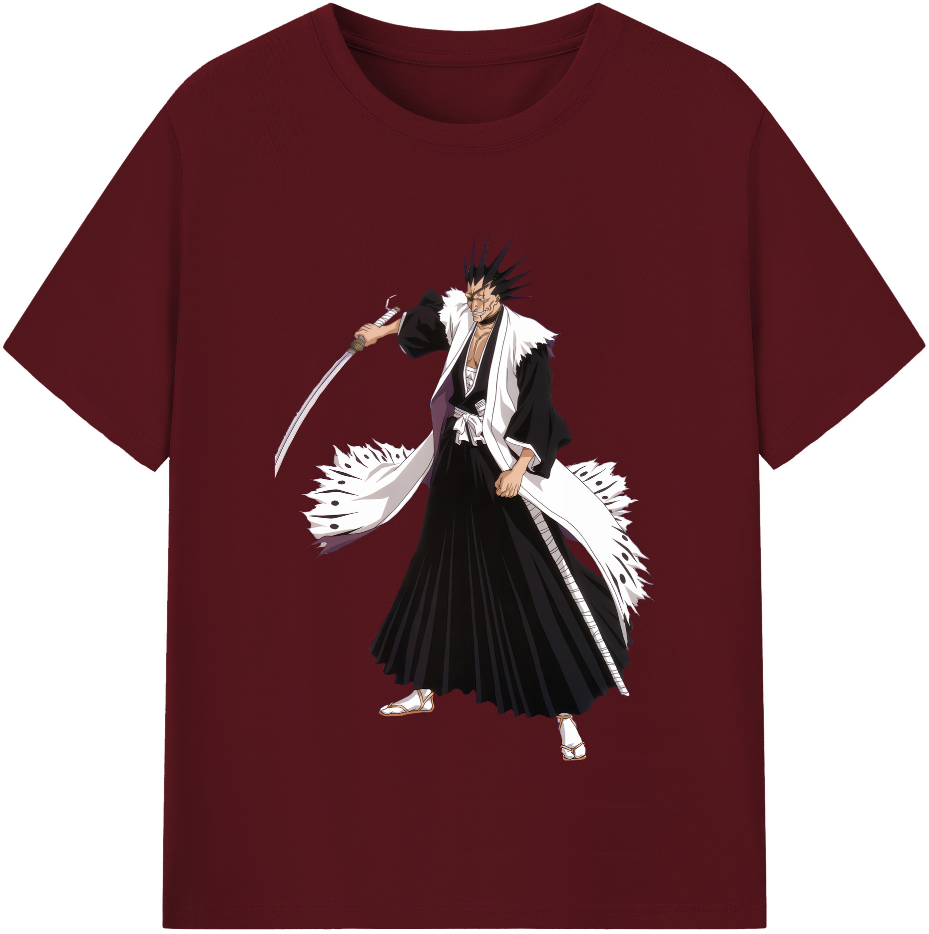 （画像用） ブリーチ ざらき けんぱち BLEACH Zaraki Kenpachi 綿100％半袖Tシャツ（フロントプリント）